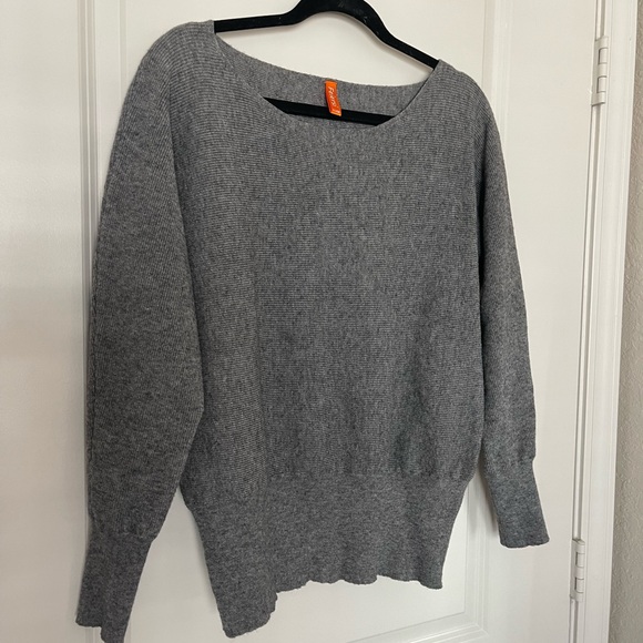Gray Knit Off Shoulder Sweater — Gray - Picture 3 of 5